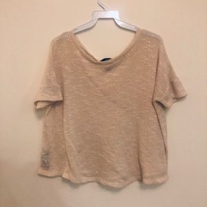 Forever 21 Ivory Short Sleeve Sweater